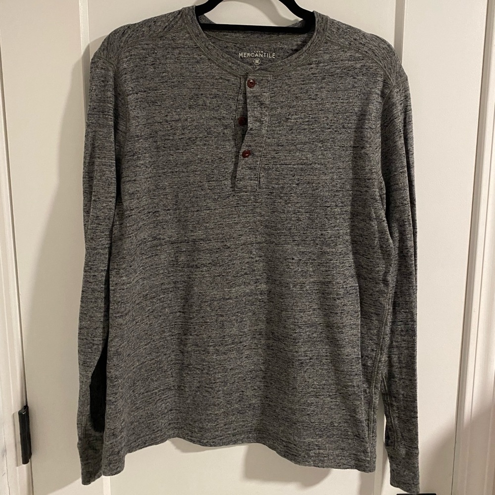 J.Crew Gray Marled LS Henley